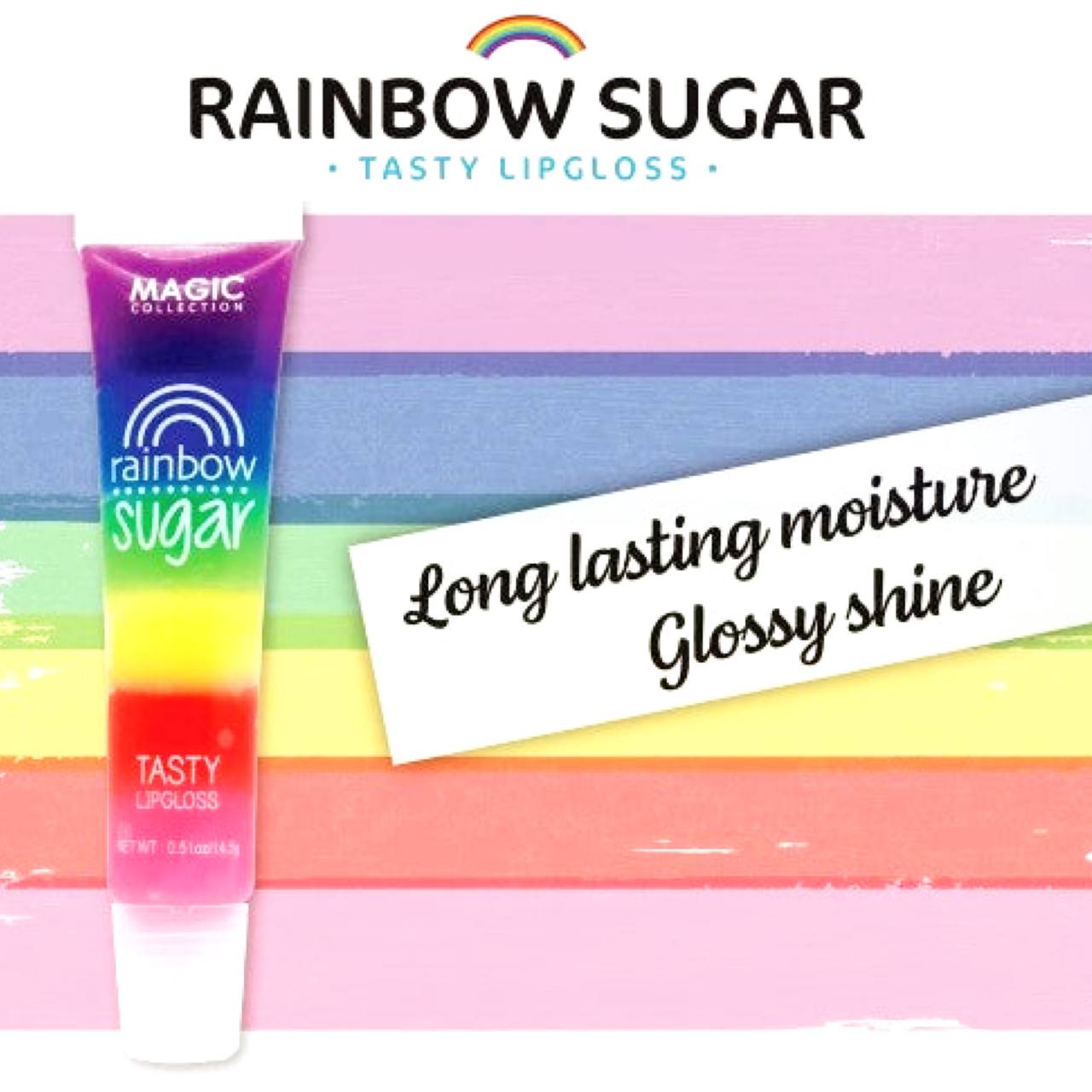 برق لب تیوپی طرح رنگین کمان Rainbow (7)