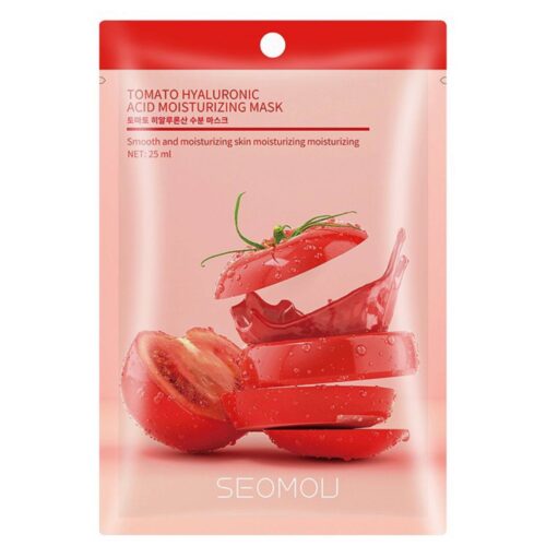 ماسک آبرسان ورقه‌ای گوجه فرنگی و هیالورونیک اسید SEOMOU پرگاس