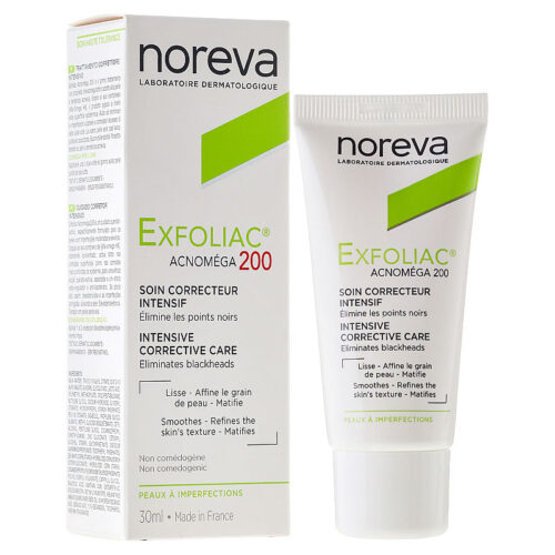 کرم ضد جوش مدل آکنومگا 200 ACNOMEGA اکسفولیاک EXFOLIAC نوروا noreva پرگاس