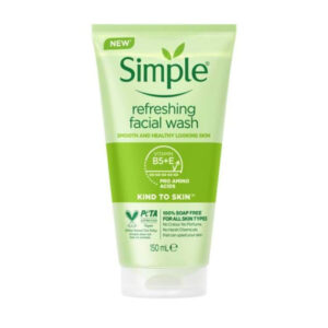 ژل شستشوی صورت مدل طراوت بخش refreshing سیمپل Simple پرگاس